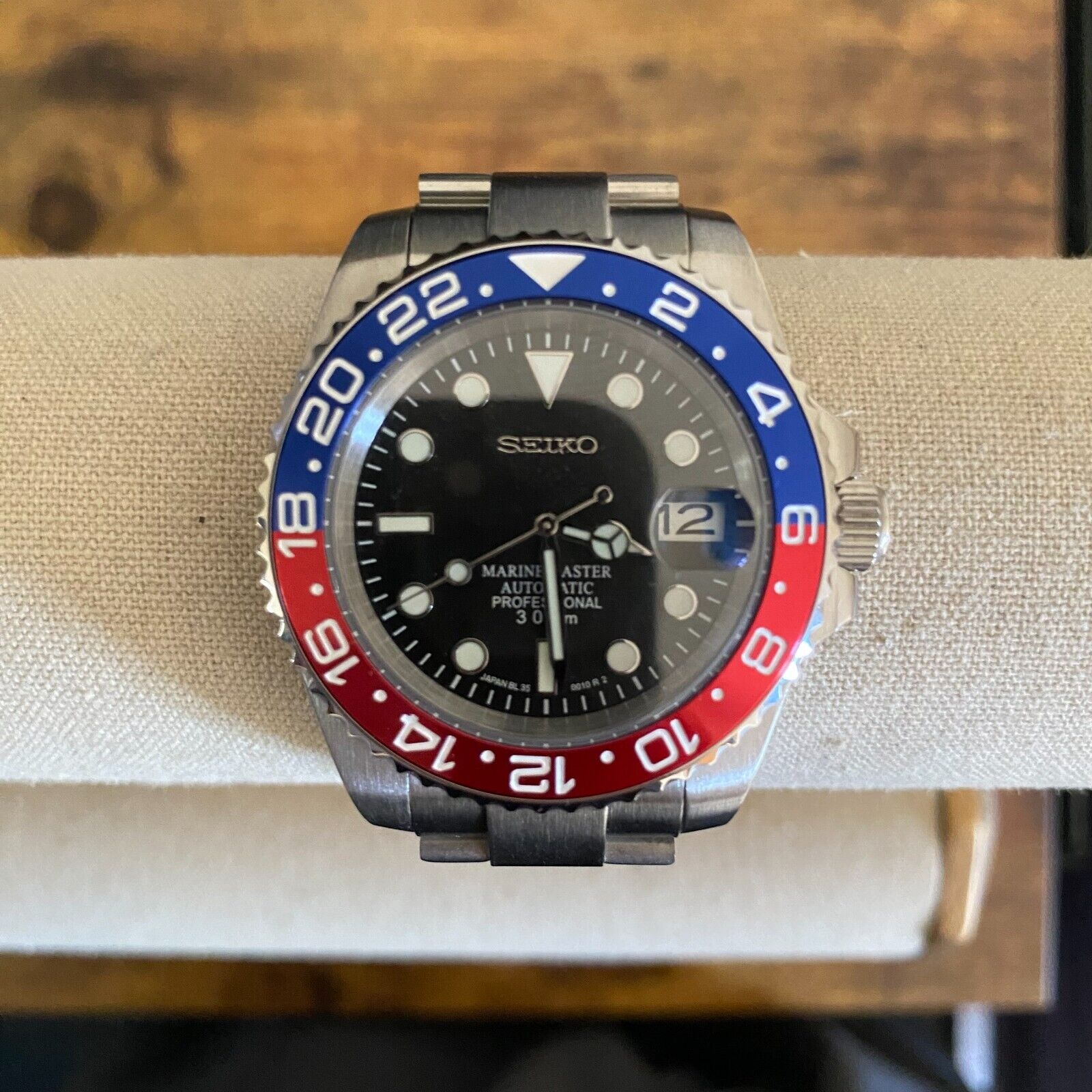 Seiko Custom 40mm Mod Black Marble Dial PEPSI Bezel NH35A