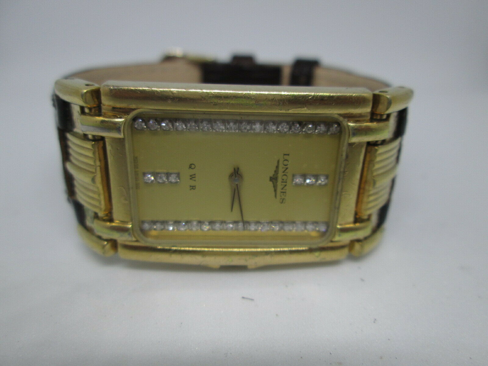 VINTAGE LONGINES QWR GOLDPLATED QUARTZ MENS DRESS WATCH