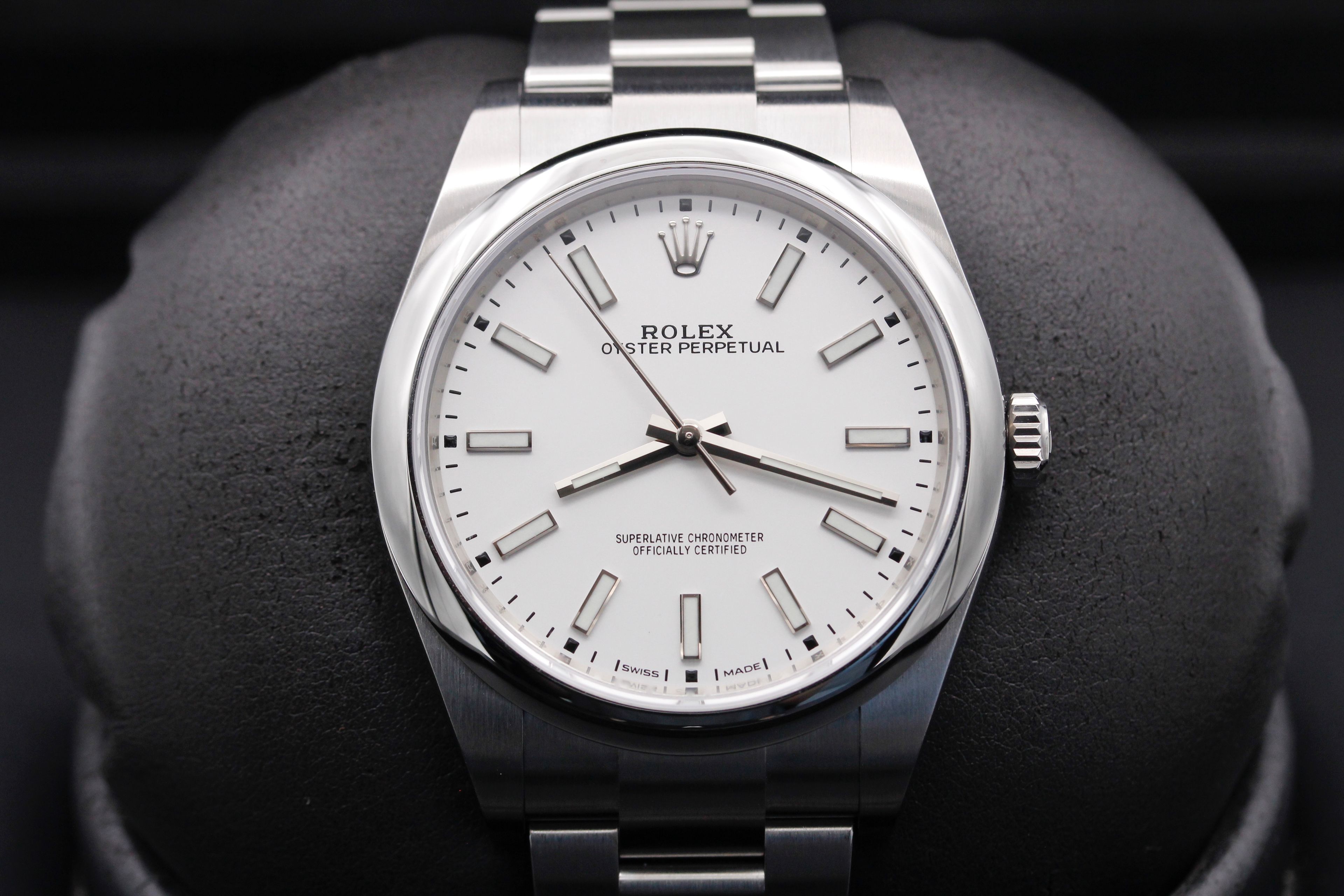 FSOT Rolex Oyster Perpetual 114300 White Stainless Steel