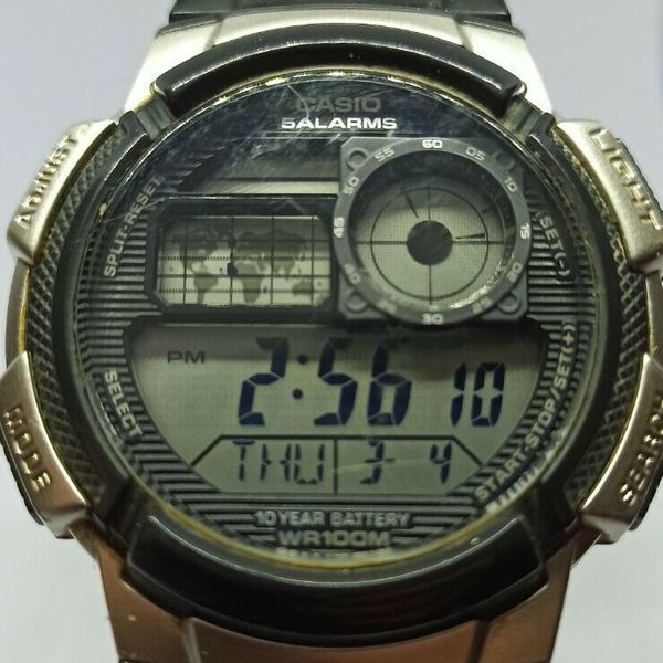 CASIO 3196 AE1000W Gents Digital Sports Watch World Time Light
