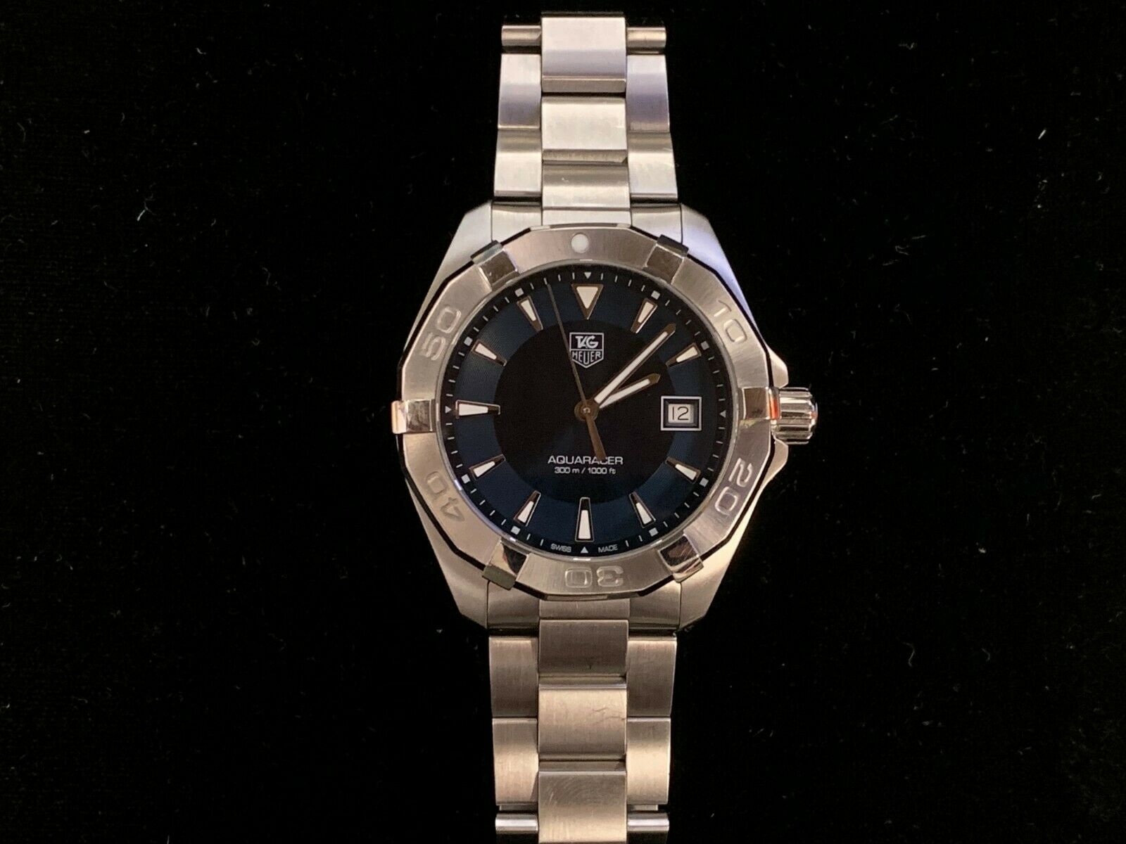 Tag Heuer Aquaracer Quartz Blue Dial Silver Steel Strap Watch for Men - WAY1112.BA0928