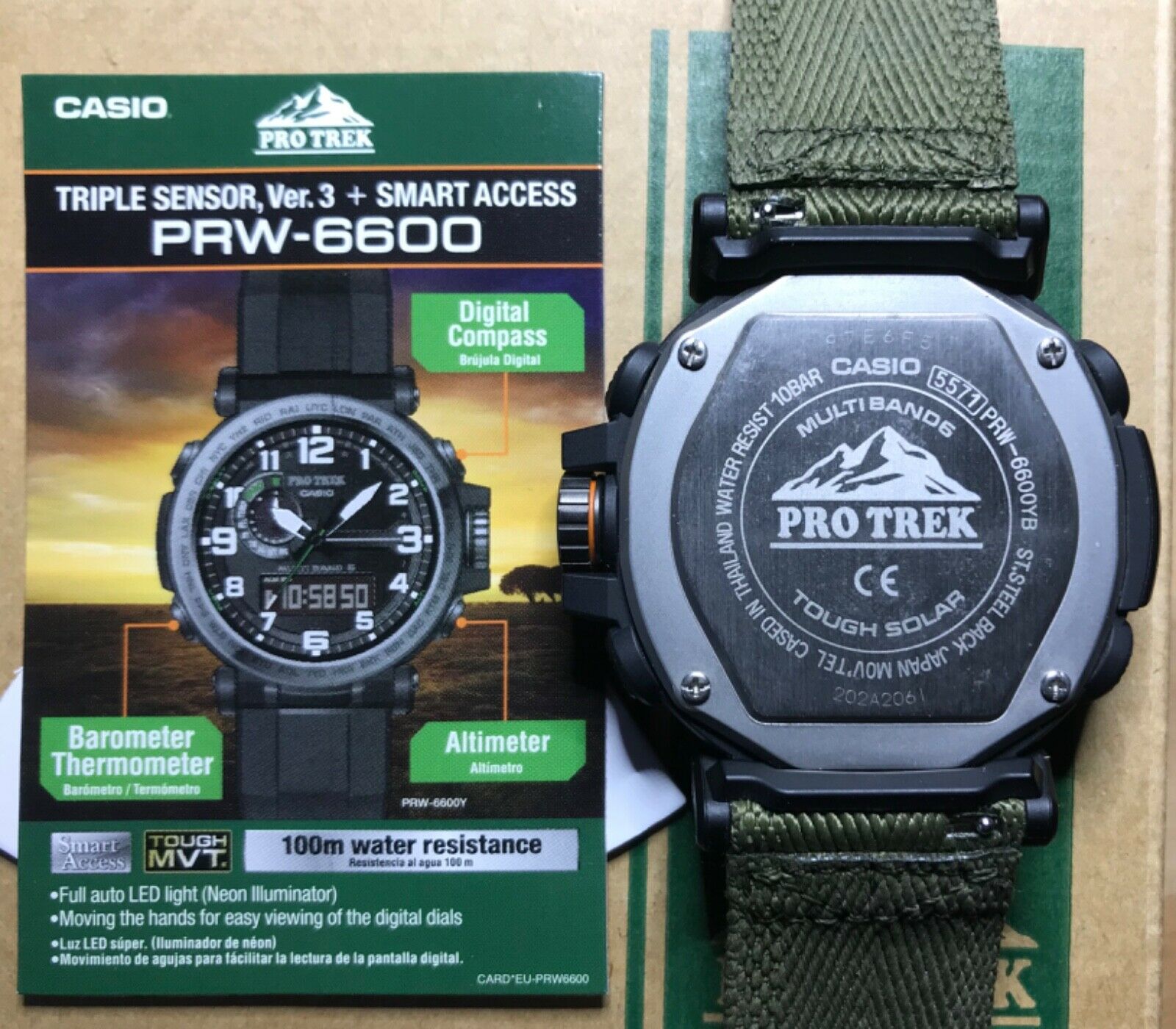 Casio Pro Trek Prw 6600 Triple Sensor Armbanduhr Fur Herren Watchcharts