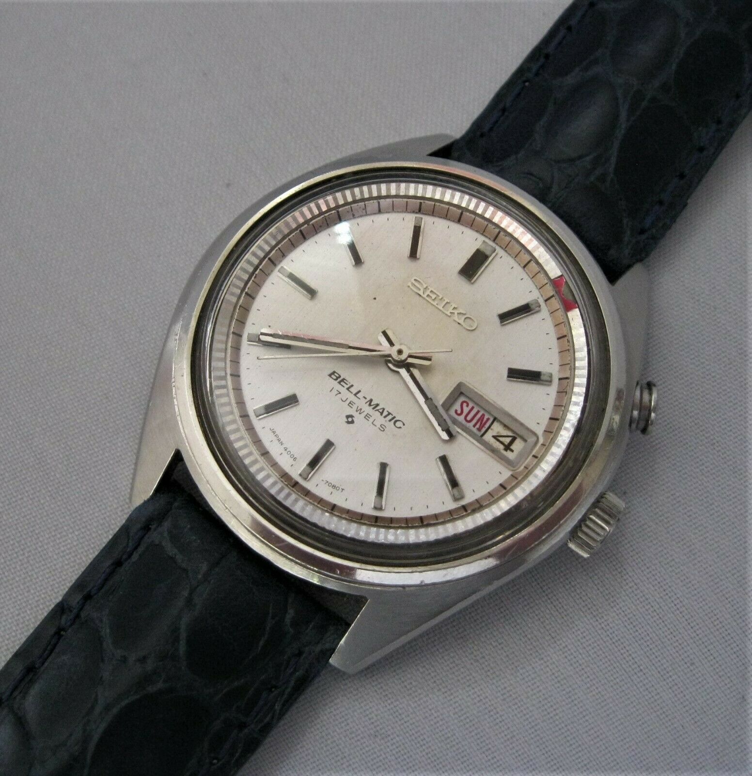 Vintage Seiko Bell-Matic Alarm Watch, Day & Date, Stainless, Boxed Ref 4006-7028  | WatchCharts