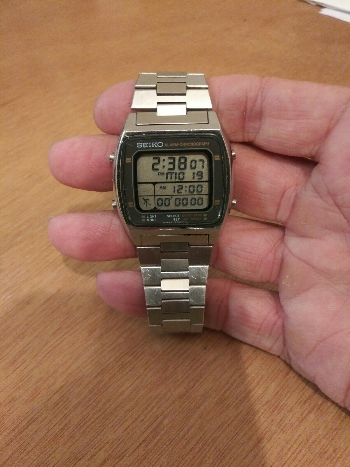 Vintage 1983 Seiko A714-5009 Running Man Digital LCD Watch Nice!!! |  WatchCharts