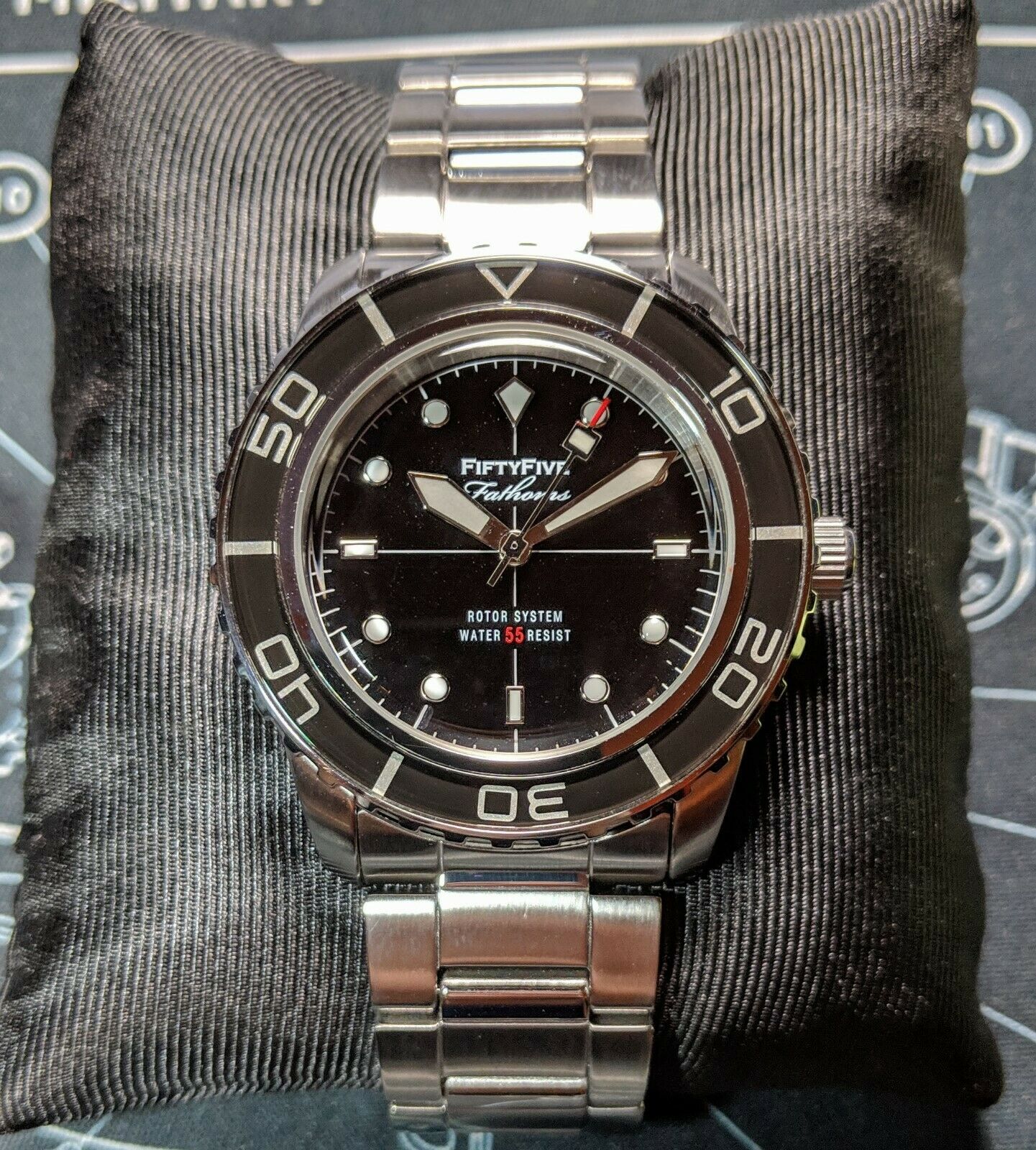 Seiko Black FFF Mod Dagaz Fifty Five Dial 7s36 Automatic SS Diver