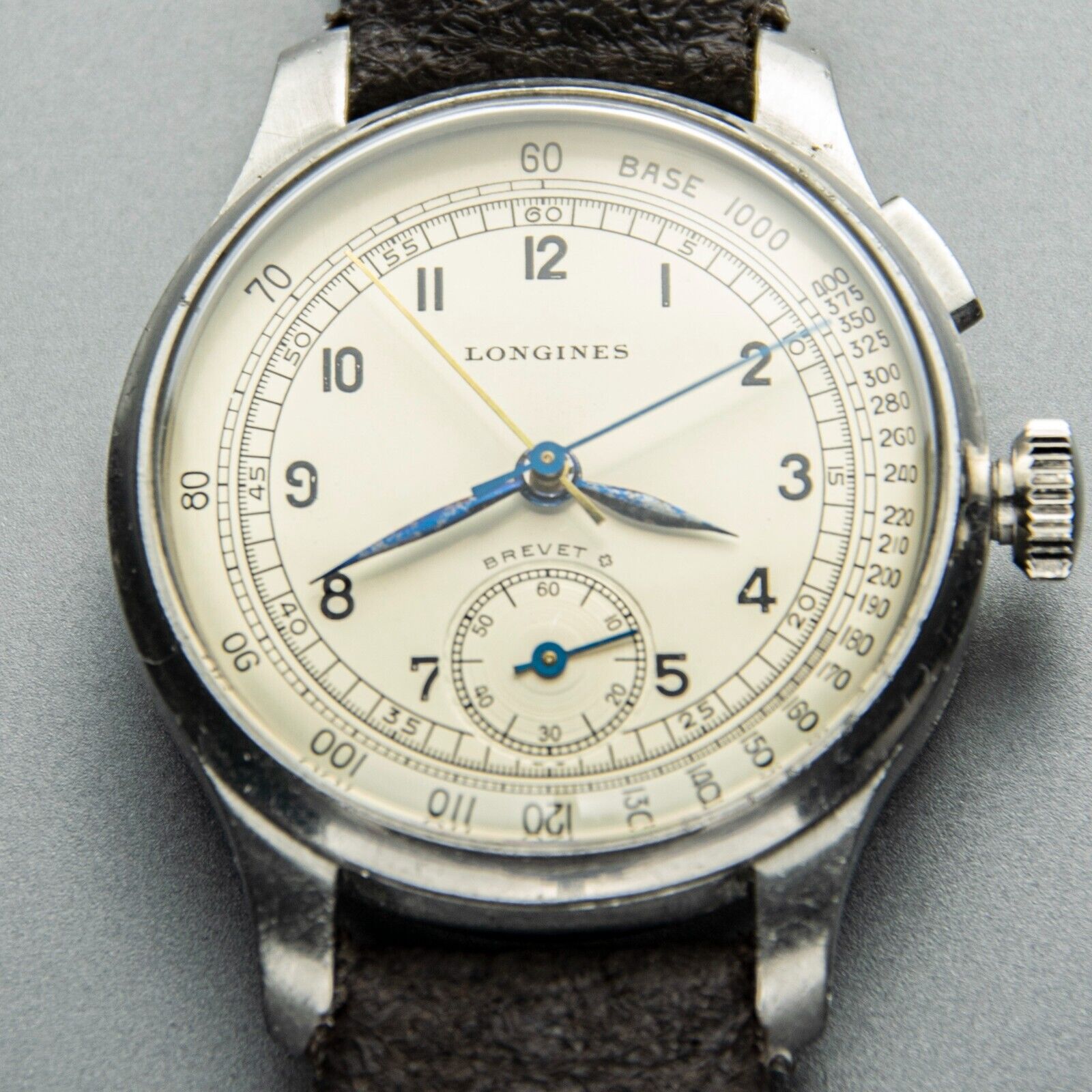 1940 S LONGINES 12.68 SINGLE BUTTON STOP VINTAGE FLYBACK