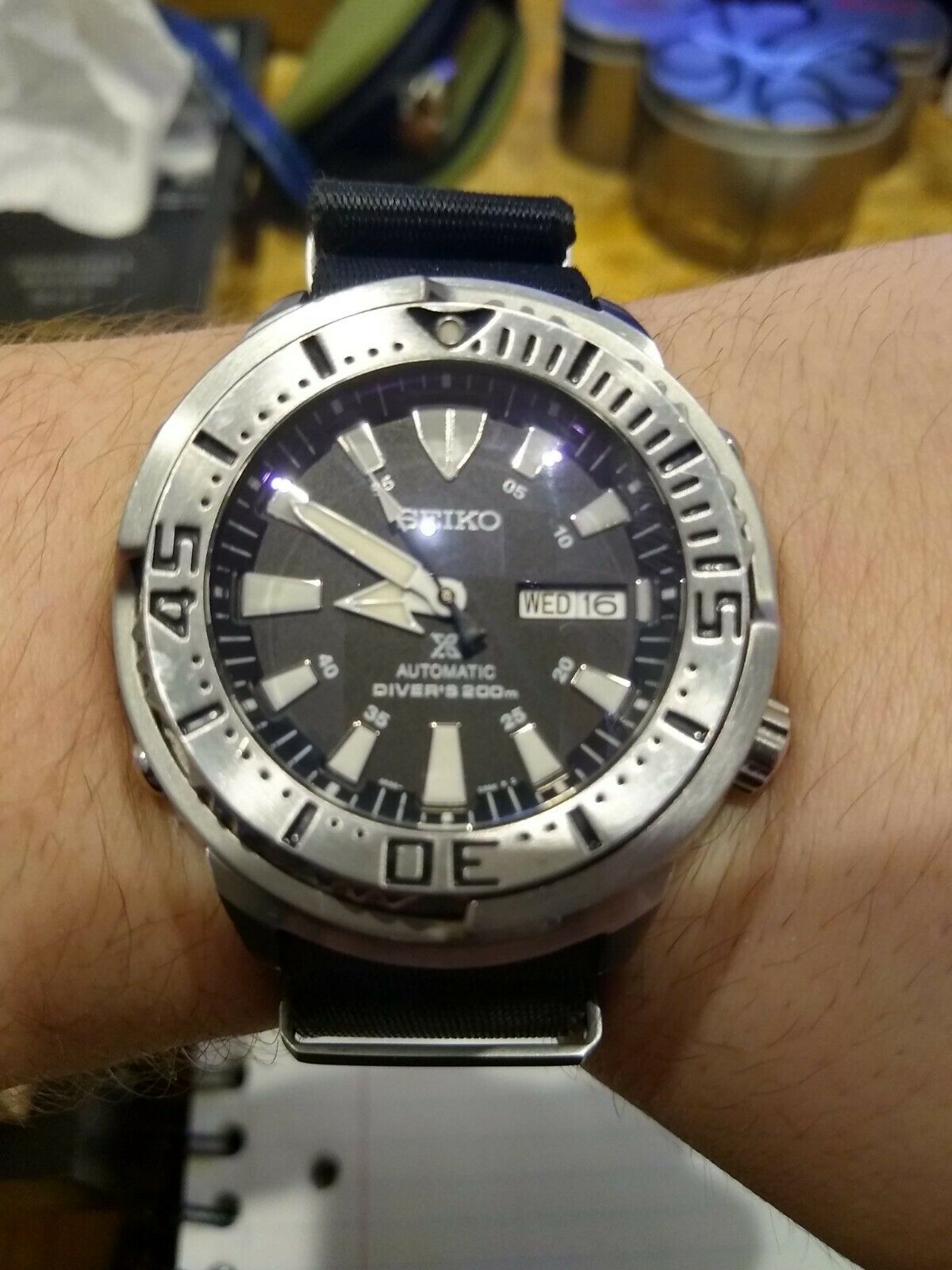Seiko Baby Tuna SRP637K1 Domed Sapphire Crystal Mod Zulu