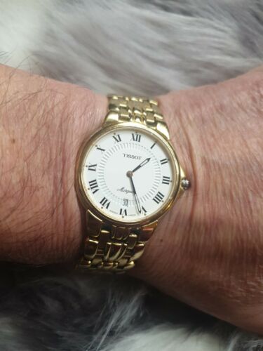 Men s Rare Vintage Tissot Marquise Sapphire Crystal Watch