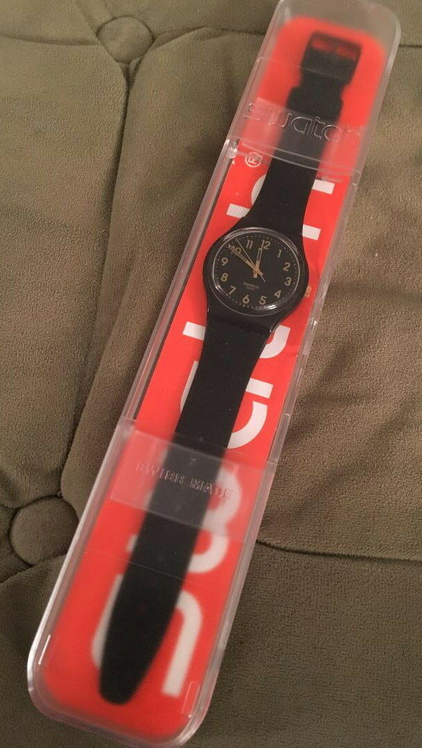Swatch GB274 Golden Tac Black Gold Analog Dial Silicone Strap
