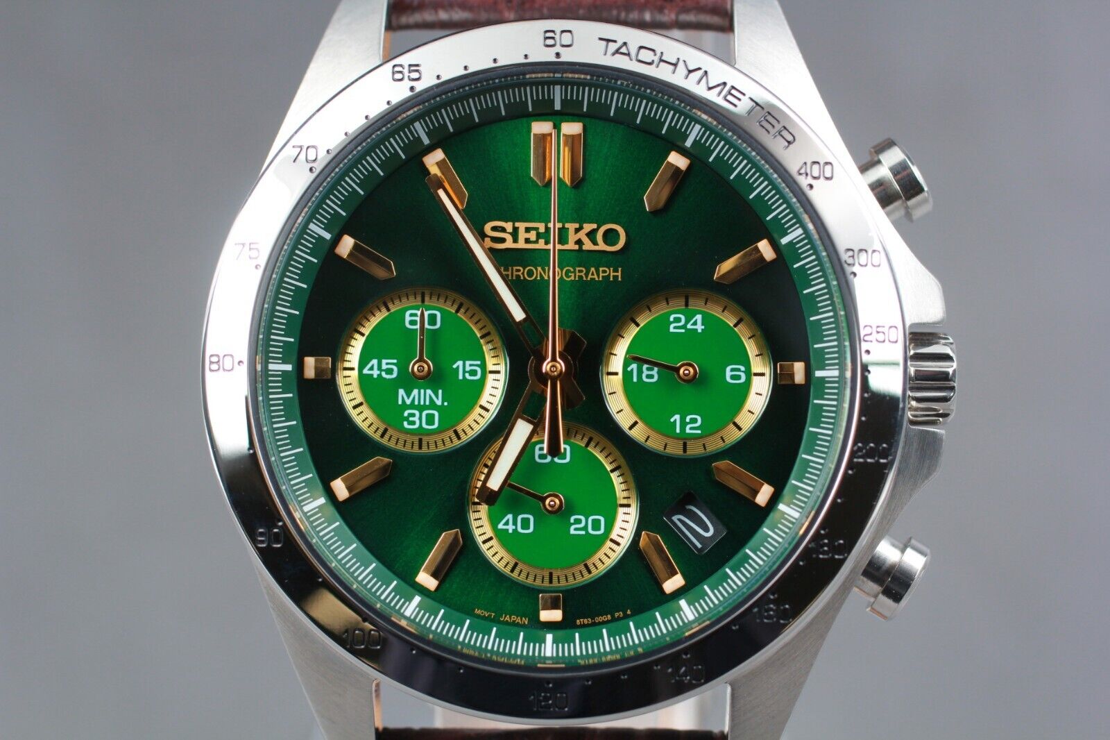 Box & Papers [MINT] SEIKO Chronograph 8T63-00D0 SBTR017 Green