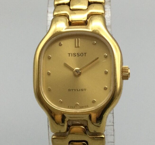 Tissot Stylist Watch Women 19mm Gold Tone Swiss Made BROKEN  display picture 3