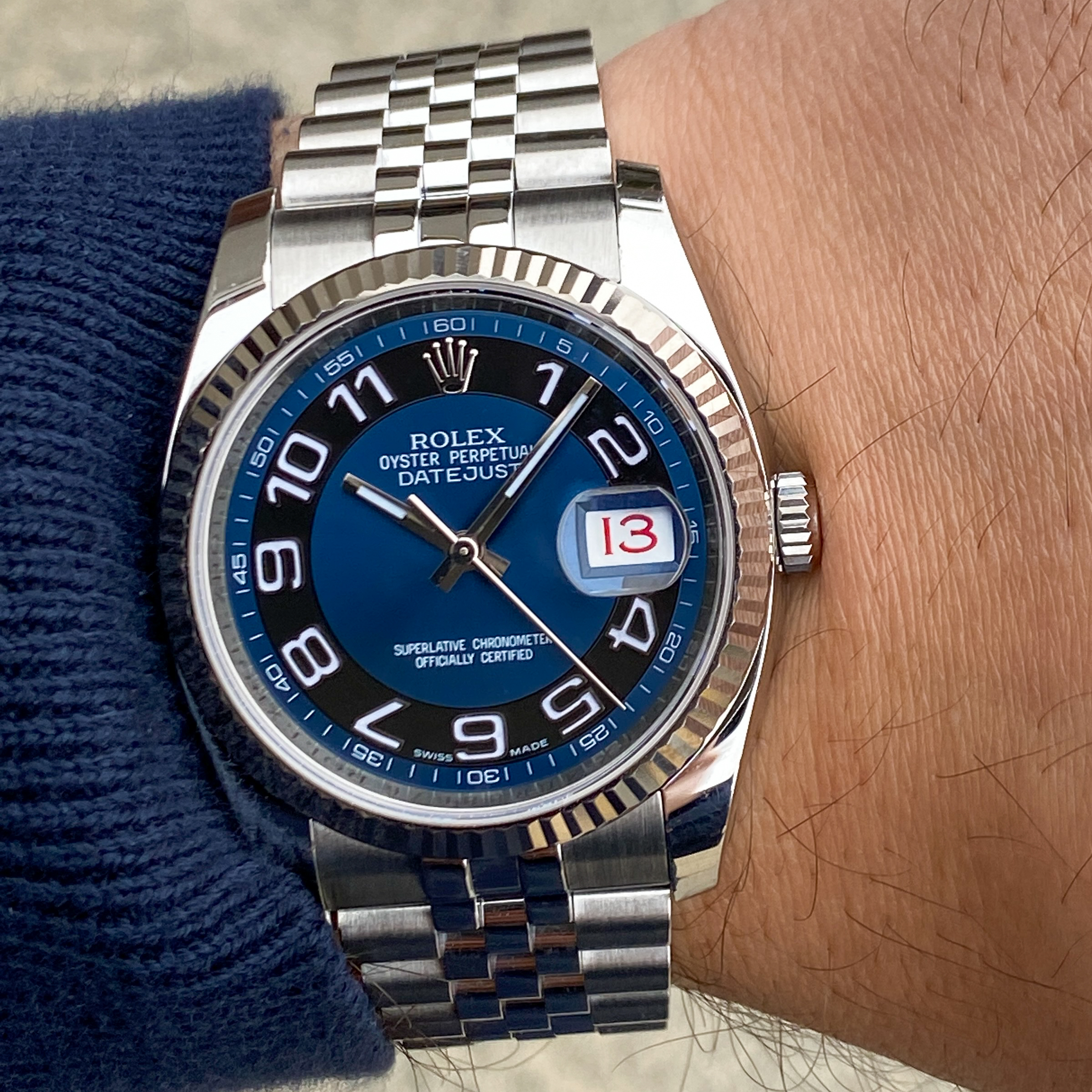 Rolex 116234 blue sale