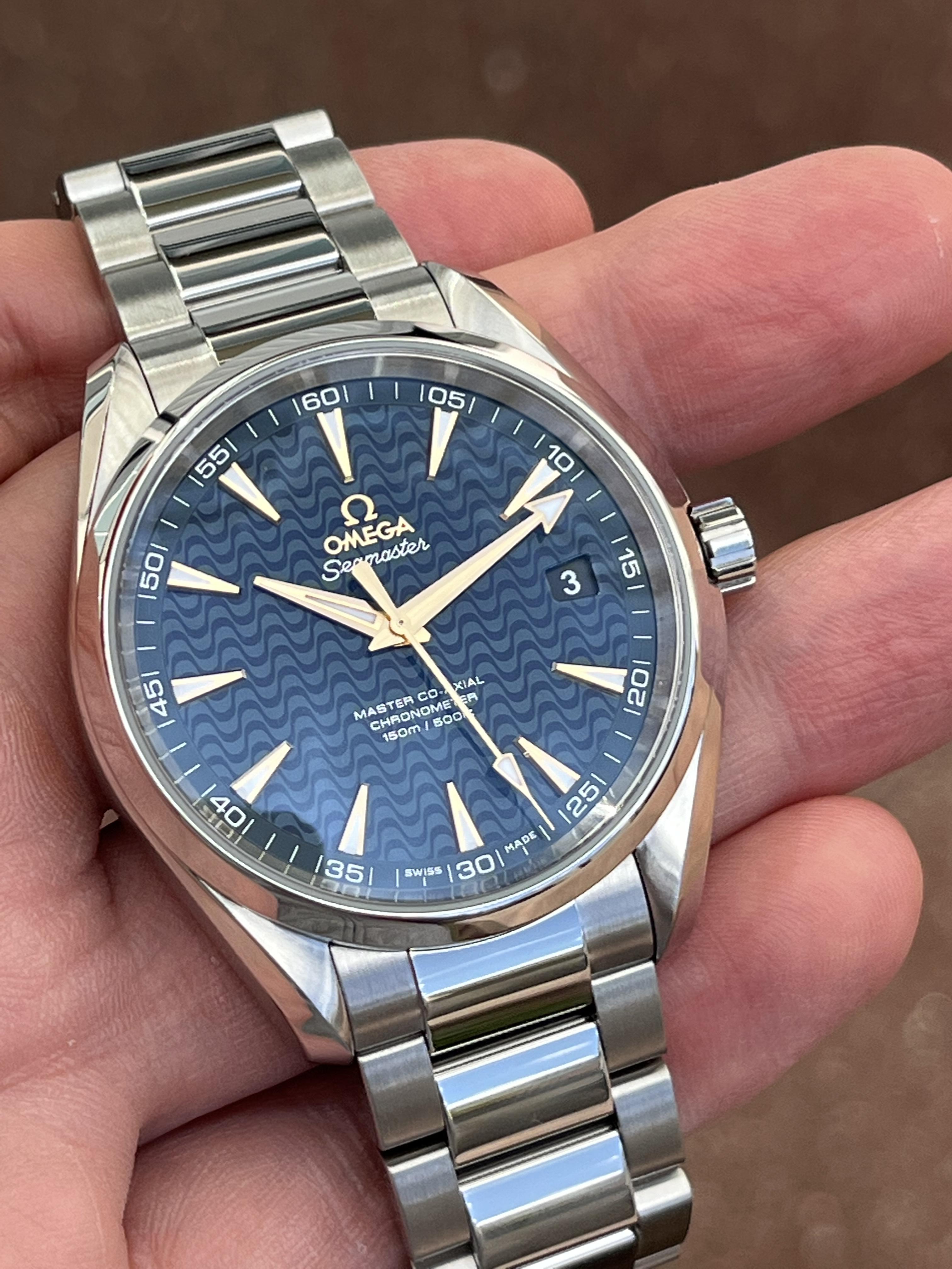 WTS Omega Seamaster Aqua Terra Gold Hands with Blue Dial