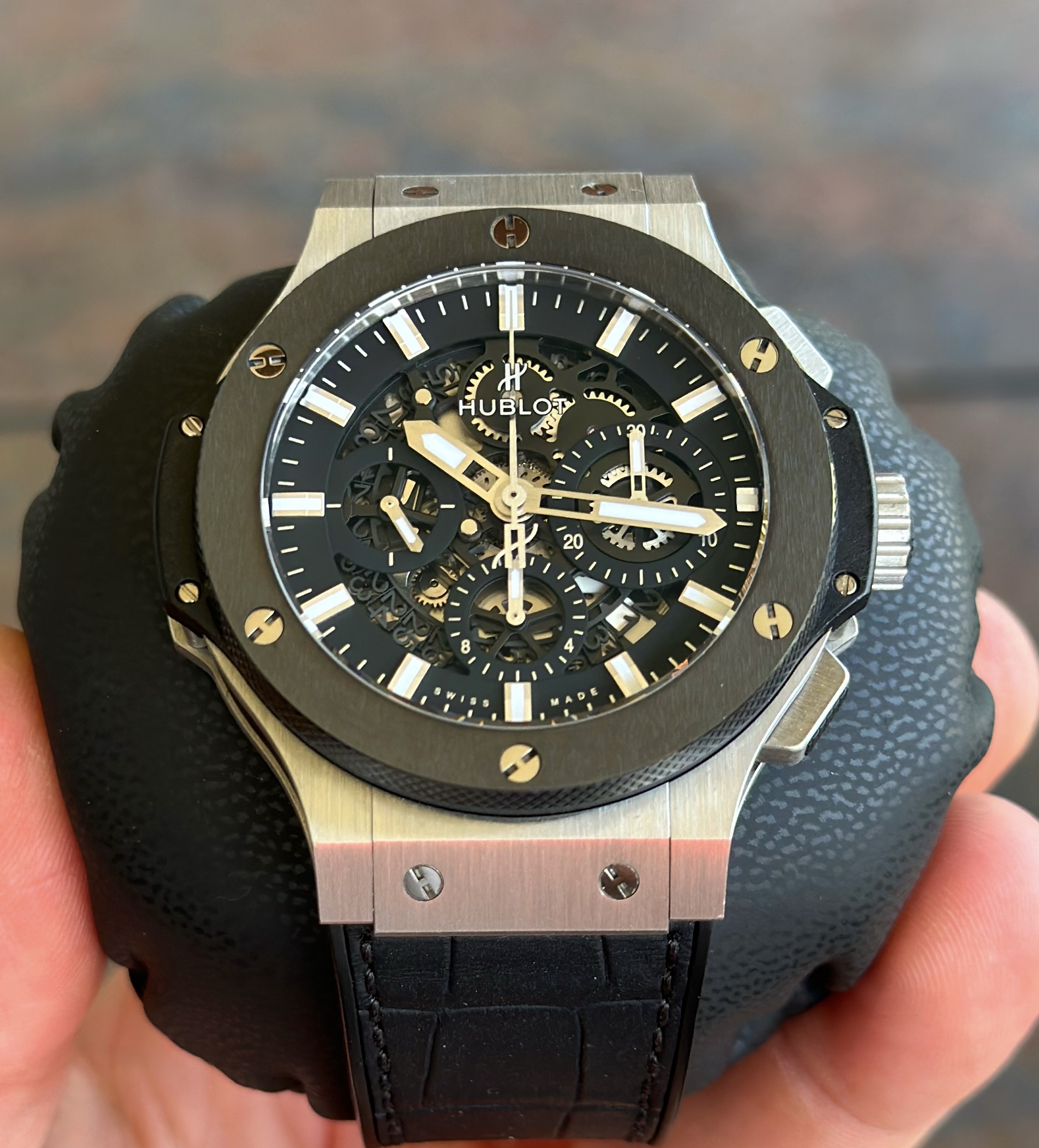 WTS Hublot Big Bang Aero Bang 44 Skeleton Steel Black Ceramic 311