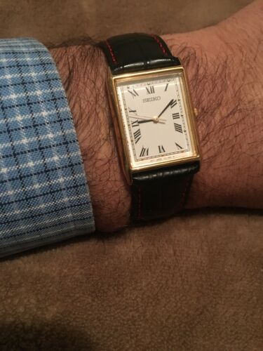 【超希少】セイコー　タンク　クォーツ　V701-5E10 ゴールド RARE Seiko Quartz Gold Tone Men's Dress watch V701-5E10
