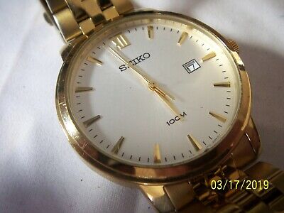 Seiko Mens Date 6N42 00D0 100M Watch Low Price FREE SHIP