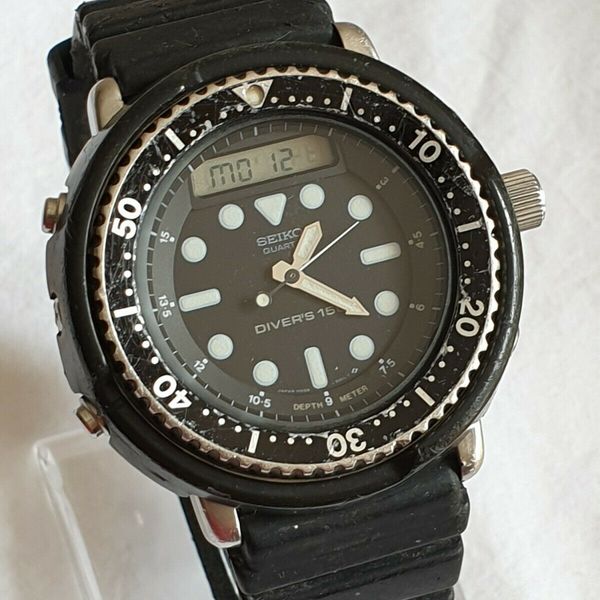 Vintage SEIKO H558 - 500 ARNIE 150M Dual Analog Digital Divers Watch ...