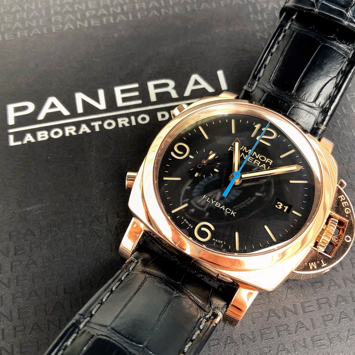 FSOT Panerai Luminor 1950 Series Oro Rosso PAM 525 Flyback