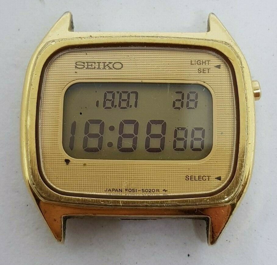 Vintage SEIKO F051 5029 Digital GP Watch spares or repair