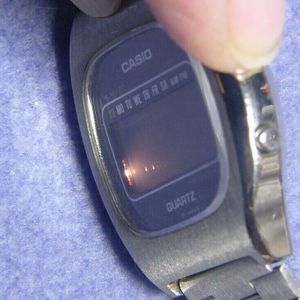 Vintage Casio 54QS-25 LCD Digital Watch on Jubilee Bracelet 1977