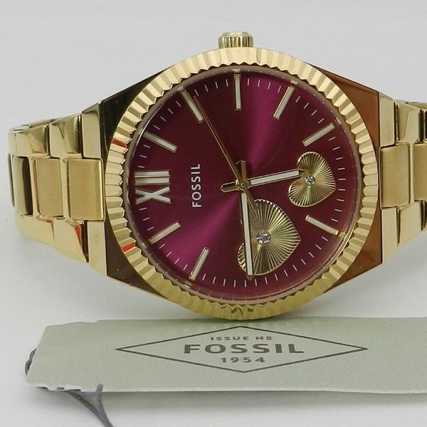 Fossil Scarlette Three-Hand Gold-Tone Stainless Steel Watch ES5325 ...