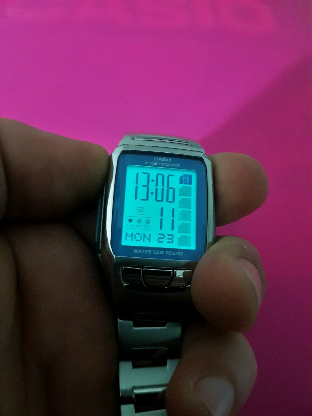 Vintage Casio EDB-120 Travel E-Databank 10, World Time Digital 