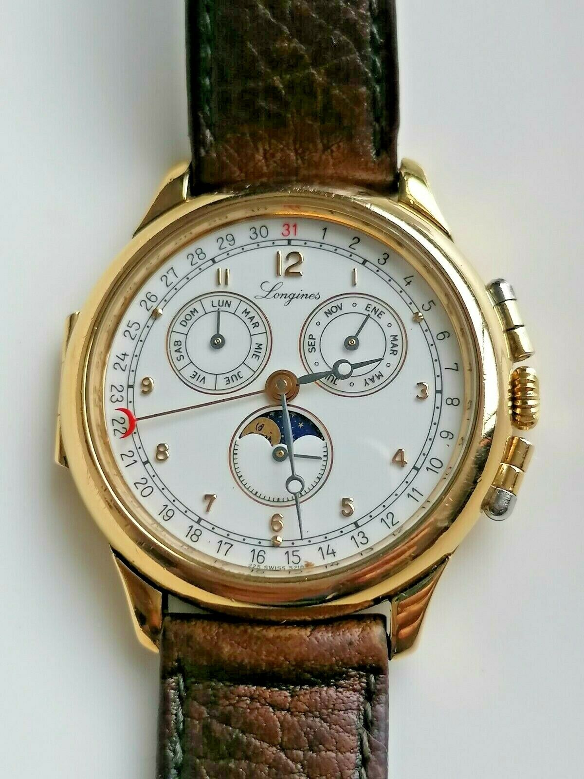 Longines Charleston 5218 Triple calendar moon phase. Quartz