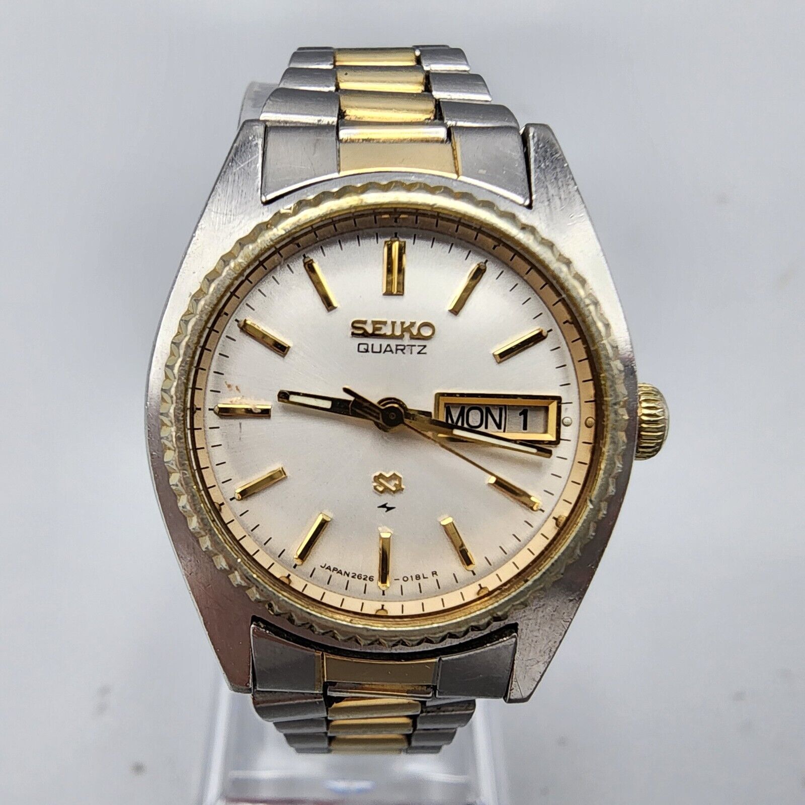 Seiko SQ Presidential Womens Two Tone Day Date Watch 2626-0159 w New Battery Vintage Seiko SQ Watch Women Two Tone White Dial Daydate  main image 2