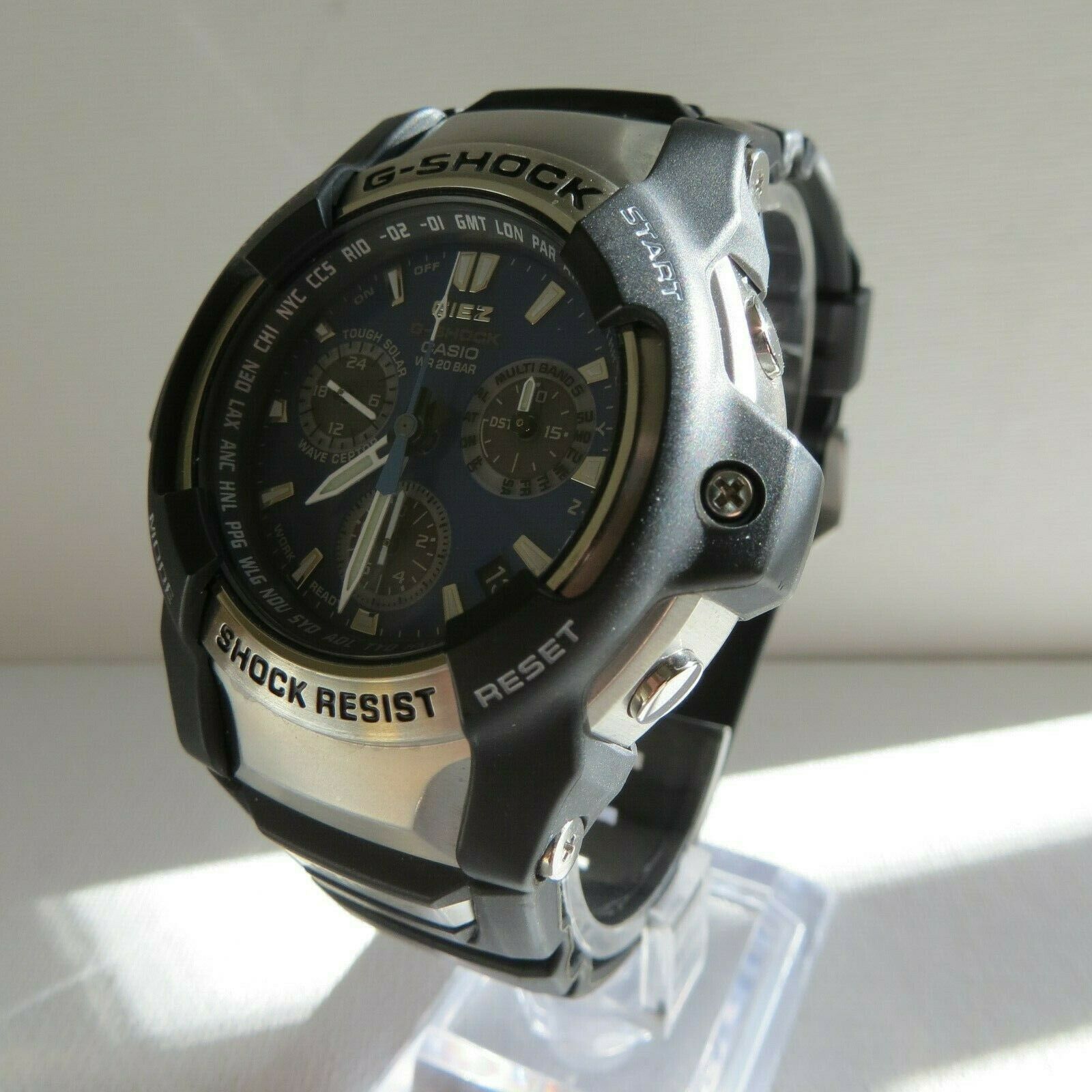 CASIO G SHOCK GIEZ Wave Ceptor Tough Solar GS 1100 4777 Rare Blue Face MINT WatchCharts Marketplace