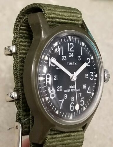 Vintage Timex Military Watch 24 HR MacGyver / Camper Field Dark Green  Mechanical | WatchCharts