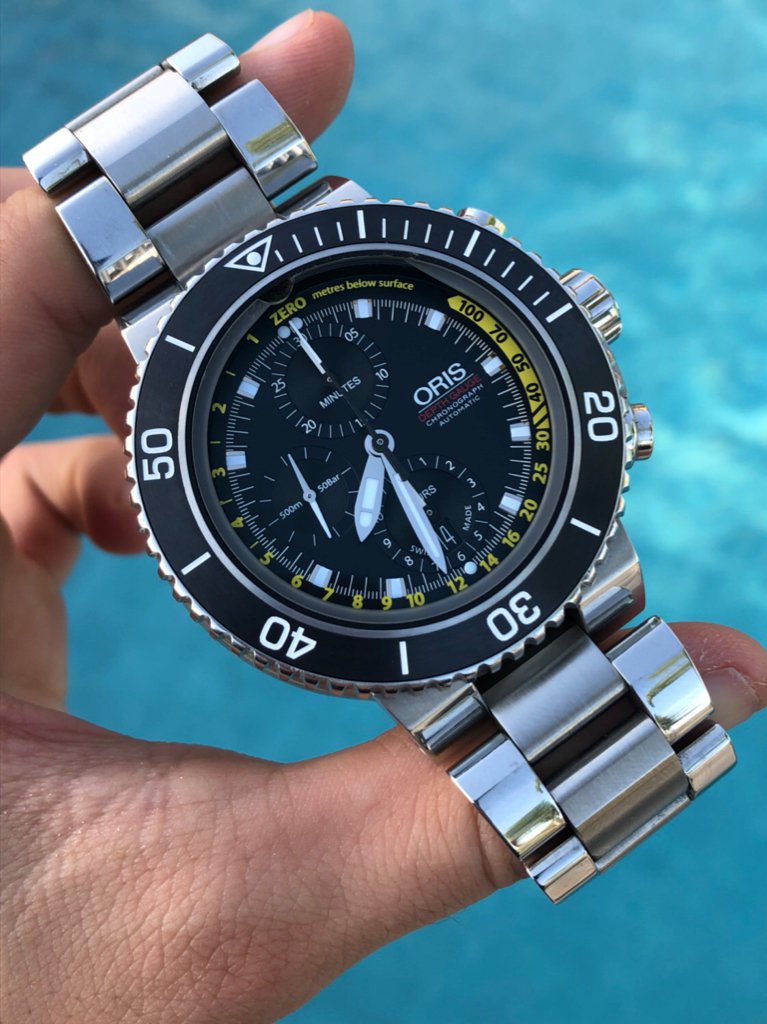 FS Oris Aquis Depth Gauge Chronograph Newer 77477084154RS Full