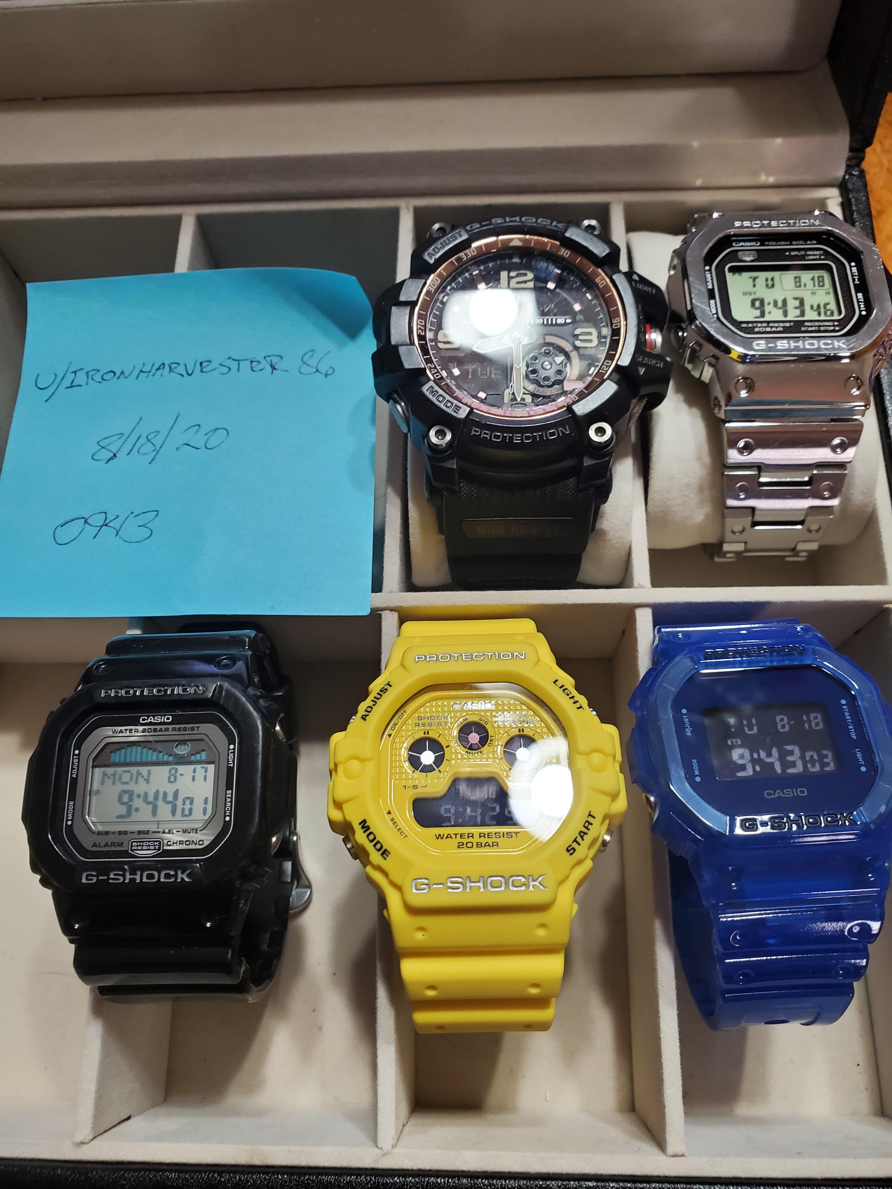 Wts G Shock Lot Gmw B5000 Dw 5900rs 9dr Gw 5600sb Glx 5600 And Gg 1000rg Priced To Sell Watchcharts