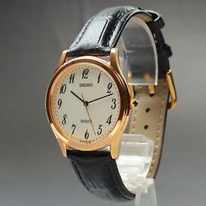 Vintage 1998 [N MINT] SEIKO Dolce 5E61-0A90 Quartz Gold Men's