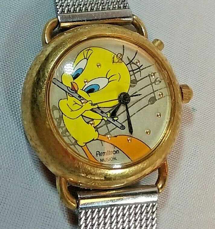 Armitron 1998 Tweety Bird Watch 2200 381 Musical Women s Mesh