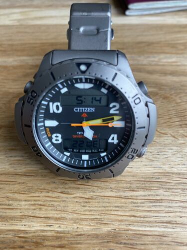 Citizen Promaster Diver Aqualand Titanium Watch Model No JP3XXX