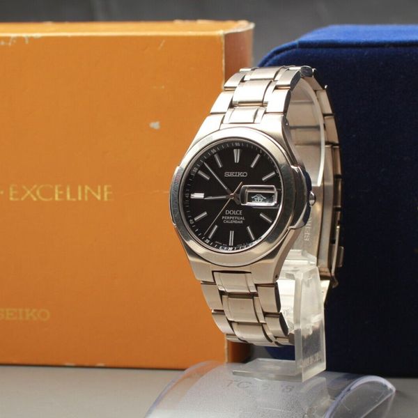 Seiko Dolce Perpetual Calendar 8F33-0030 Black Dial Men