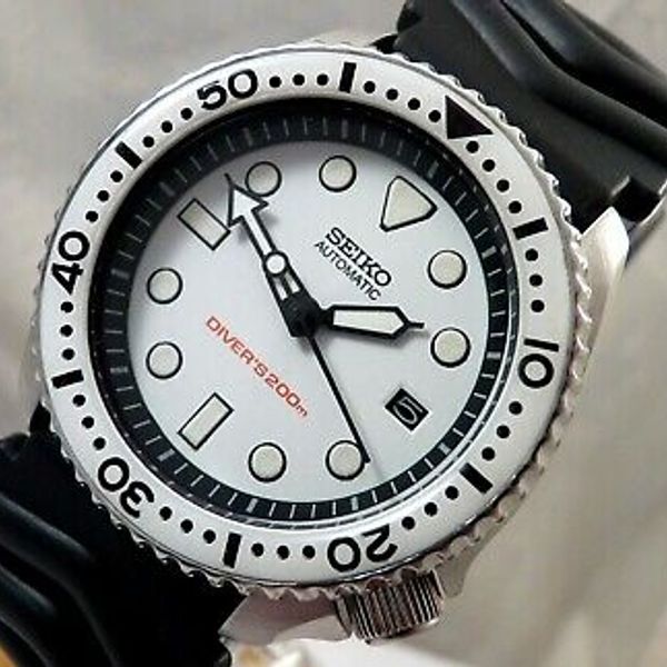 Seiko Ceramic Ice White SKX Dial Scuba Divers Automatic Date Watch Custom  7002 | WatchCharts