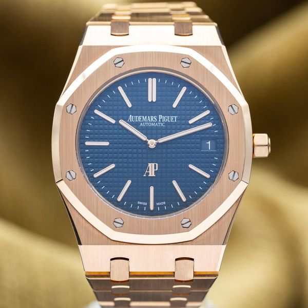 FSOT: Audemars Piguet Royal Oak ‘Jumbo’ Rose Gold Non-Converted Blue ...