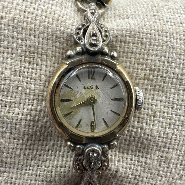 1950s Elgin 10K Gold RGP Bezel Mechanical Womenâ s Watch WORKS & KEEPS ...