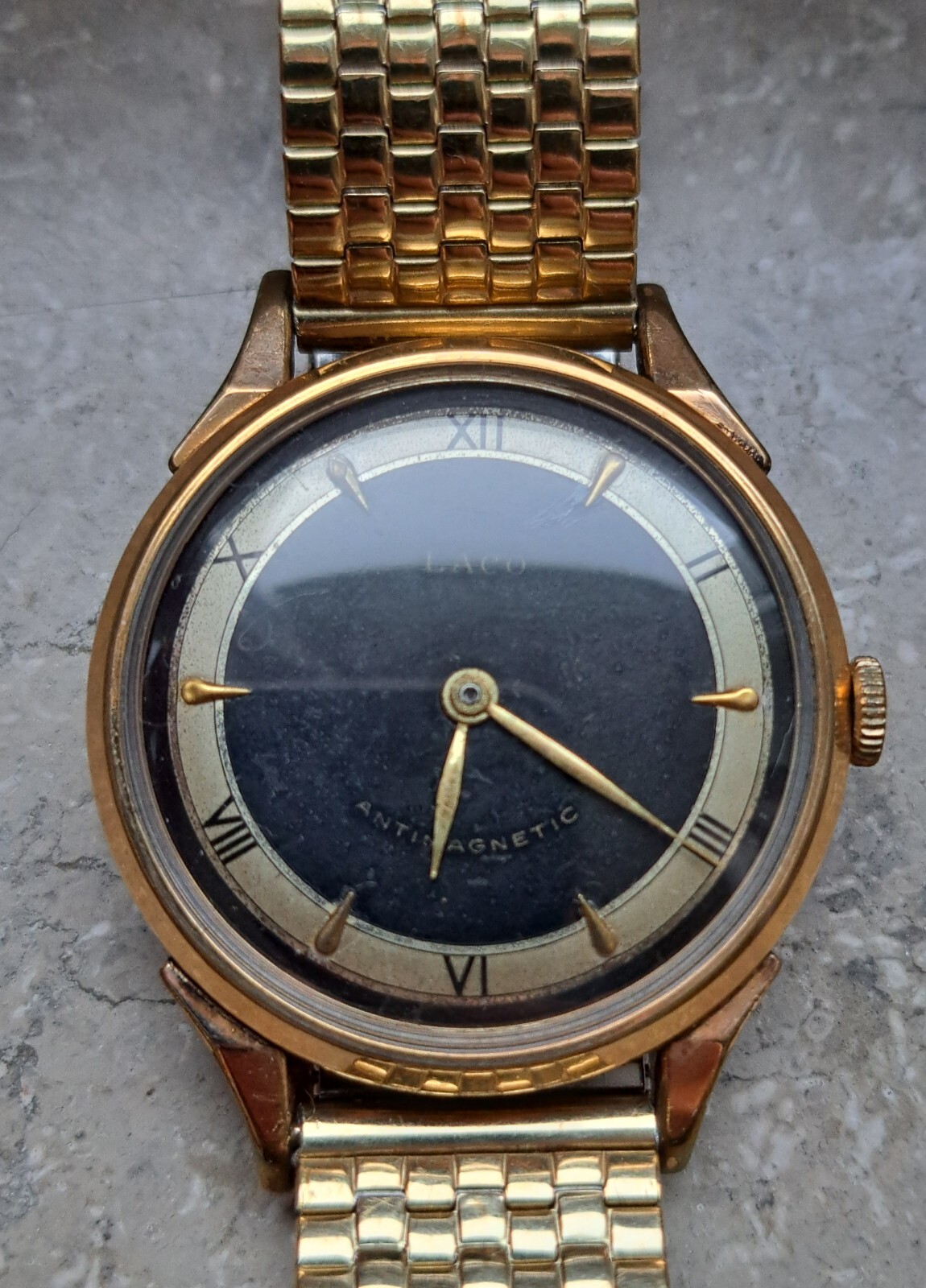Laco Orologio Automatico Casablanca 42mm - Made In Germany, Cassa PVD, Vetro Zaffiro, Pelle Nera - 3