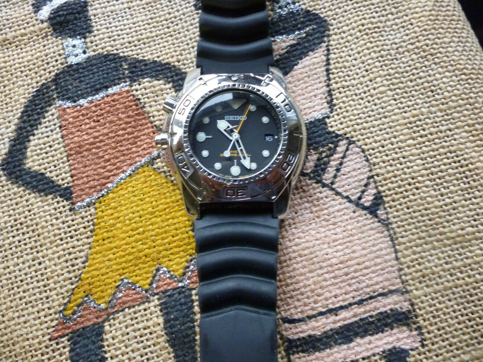 セイコー ビッグボス Kinetic Diver‘s 5M62-0AY0 A USED CON SEIKO KINETIC 5M62-0AY0 FULLY WORKING BIG BOSS DIVER