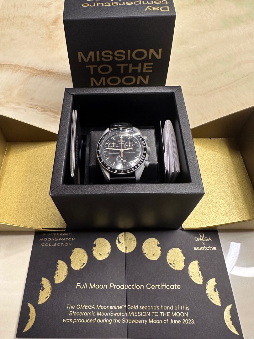 BNIB Swatch x Omega Mission to the Moon Moonswatch Moonshine Gold