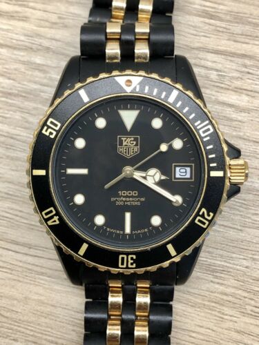 Tag Heuer 1000 Professional 200 Meters 980 029B Black and Gold