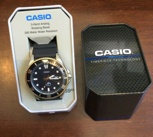 Casio MDV-106G-1A Men's Black Gold Diver Watch Duro 200M Analog Sports New  2020