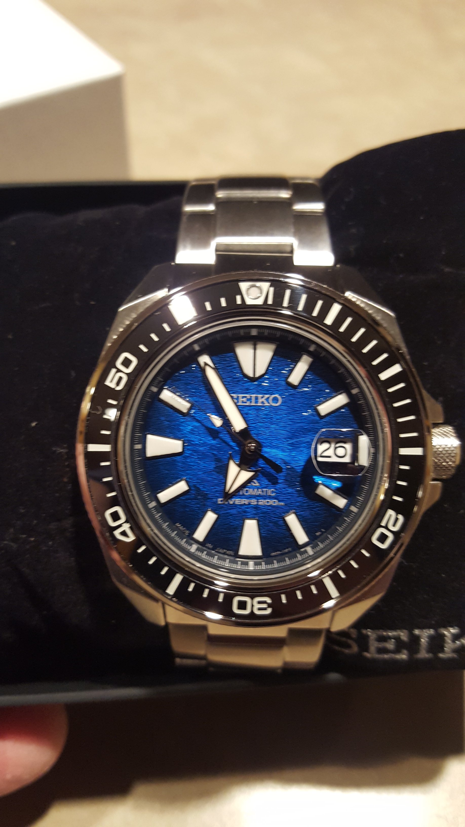 fs - NEW - SEIKO Prospex Samurai (( Manta Ray )) SPECIAL EDITION -- Diver  Diver's Automatic Watch Blue Dial SRPE33 