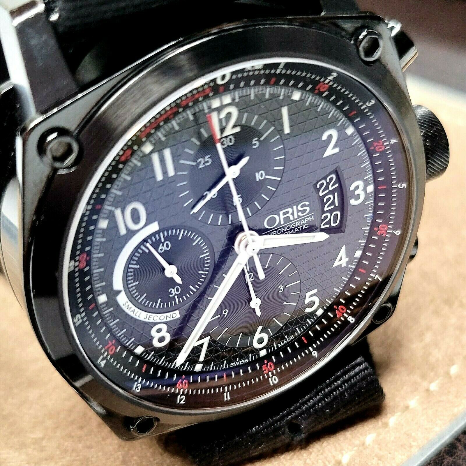 ORIS BC4 Automatic Chronograph 45mm Watch Black Original Band