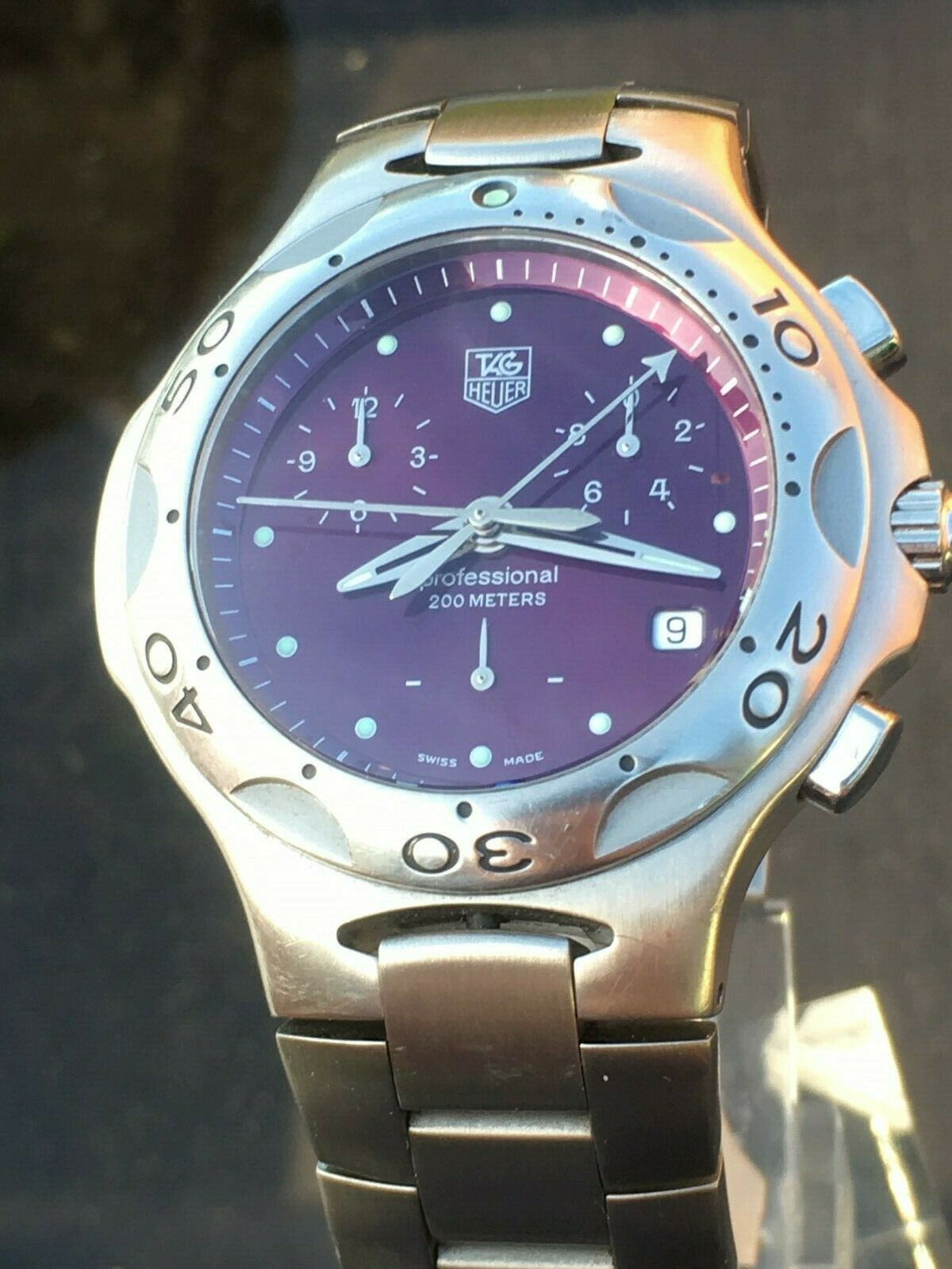 TAG HEUER Gents Kirium Chronograph Purple Dial New Battery