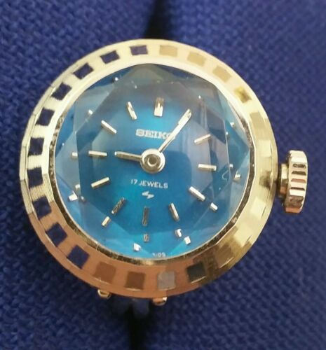 Vintage 1971 Seiko 11-0290 Blue Dial Manual Wind Ring Watch Made
