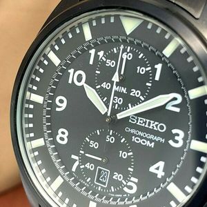 Seiko Men's Watch SNN233 Chronograph Quartz 7T94-0BL0 Black Dial Stainless  Steel | WatchCharts