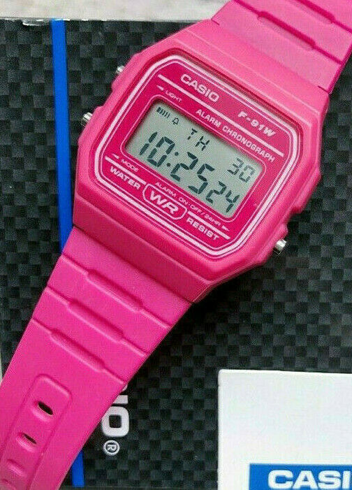 casio f91w pink